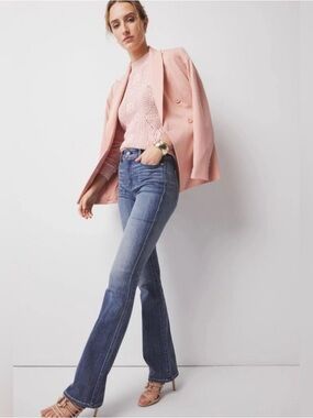 White House Black Market light Wash Midrise Skinny Flare Jeans Size 4